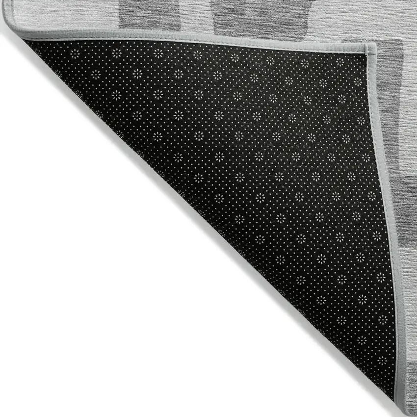 Gray And Ivory Abstract Washable Indoor Outdoor Area Rug Photo 4