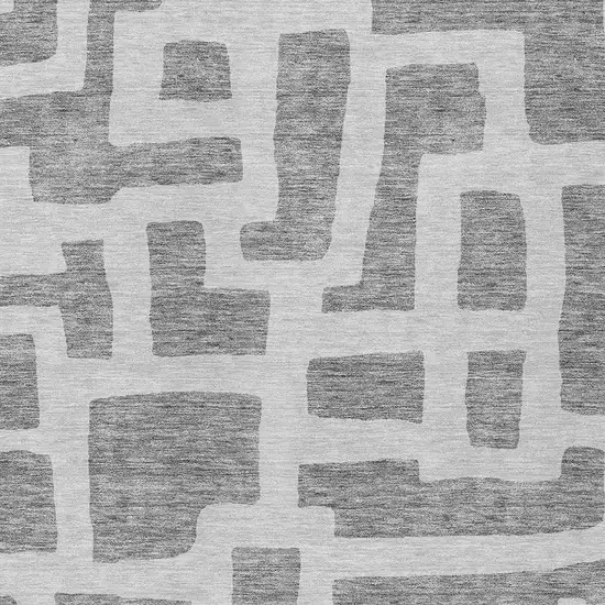 Gray And Ivory Abstract Washable Indoor Outdoor Area Rug Photo 6