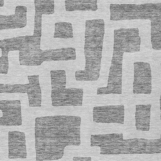 Gray And Ivory Abstract Washable Indoor Outdoor Area Rug Photo 6