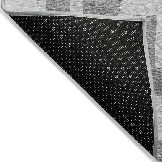 Gray And Ivory Abstract Washable Indoor Outdoor Area Rug Photo 4