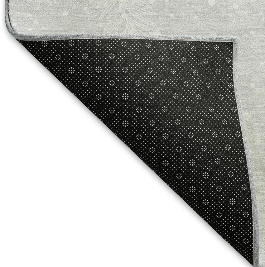 Gray And Black Christmas Woodland Lodge Washable Area Rug With UV Protection Photo 5