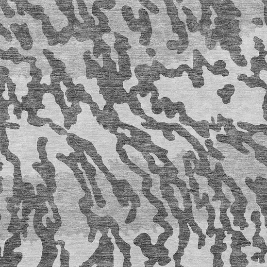Gray And Ivory Animal Print Washable Indoor Outdoor Area Rug Photo 6