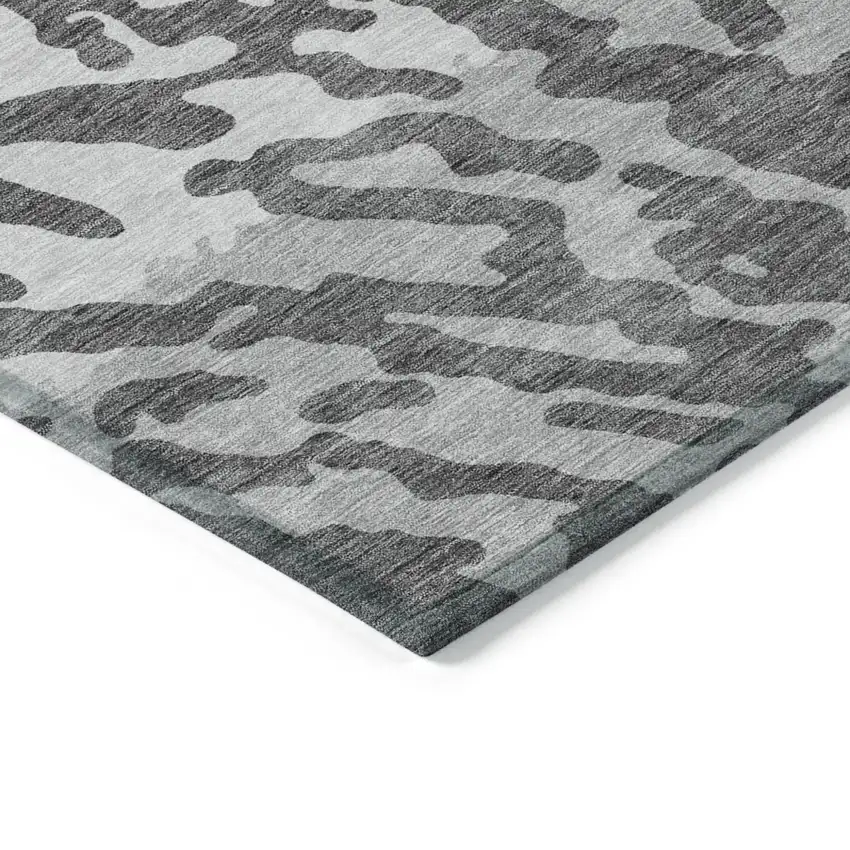Gray And Ivory Animal Print Washable Indoor Outdoor Area Rug Photo 5