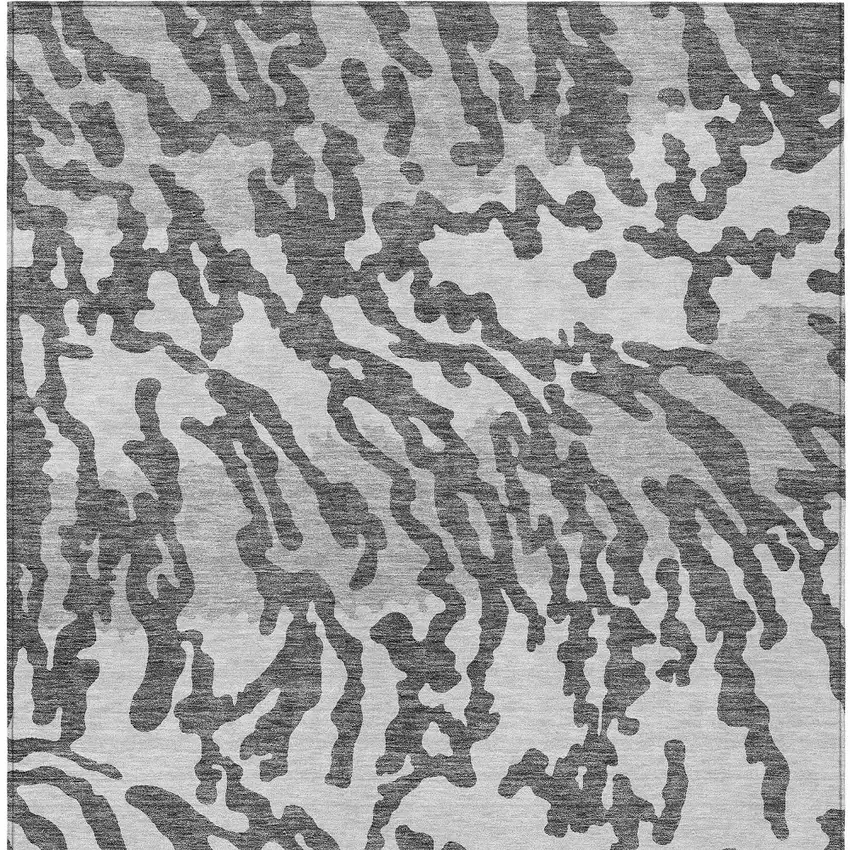 Gray And Ivory Animal Print Washable Indoor Outdoor Area Rug Photo 7