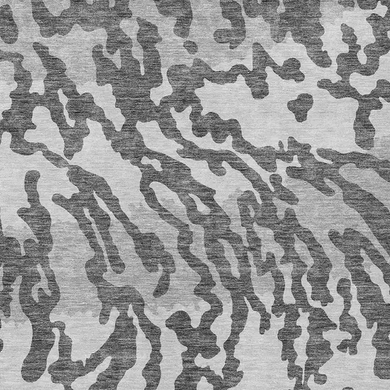 Gray And Ivory Animal Print Washable Indoor Outdoor Area Rug Photo 6