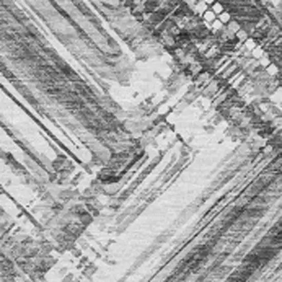 Gray And Ivory Chevron Washable Area Rug With UV Protection Photo 4