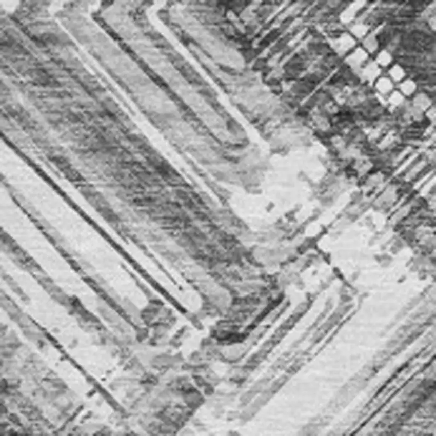 Gray And Ivory Chevron Washable Area Rug With UV Protection Photo 3