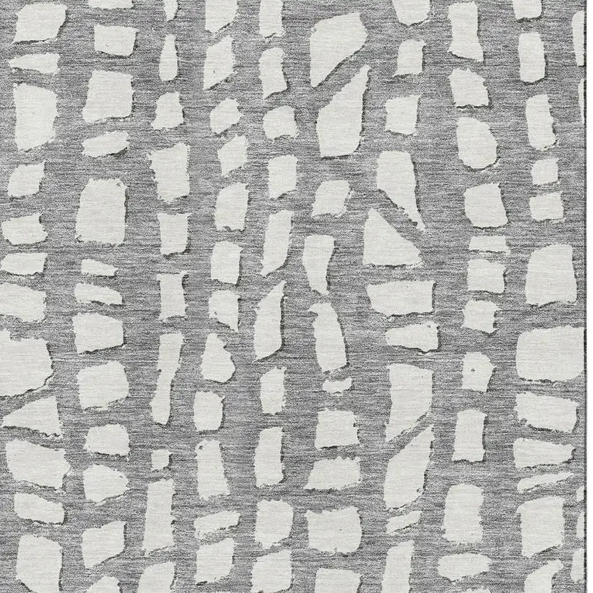 Gray And Ivory Cobblestone Washable Area Rug With UV Protection Photo 3