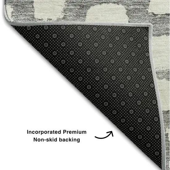 Gray And Ivory Cobblestone Washable Area Rug With UV Protection Photo 7