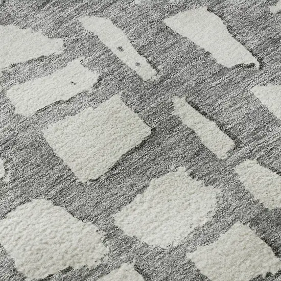Gray And Ivory Cobblestone Washable Area Rug With UV Protection Photo 8