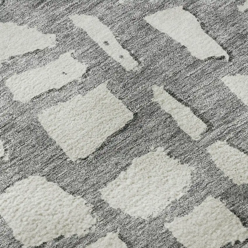 Gray And Ivory Cobblestone Washable Area Rug With UV Protection Photo 8
