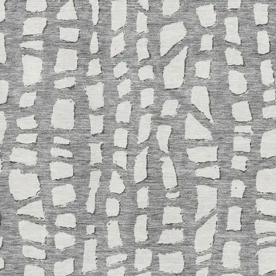 Gray And Ivory Cobblestone Washable Area Rug With UV Protection Photo 3