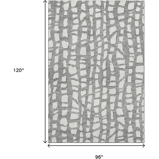 Gray And Ivory Cobblestone Washable Area Rug With UV Protection Photo 3