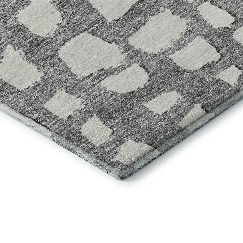 Gray And Ivory Cobblestone Washable Area Rug With UV Protection Photo 7