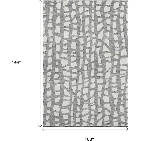 Gray And Ivory Cobblestone Washable Area Rug With UV Protection Photo 3