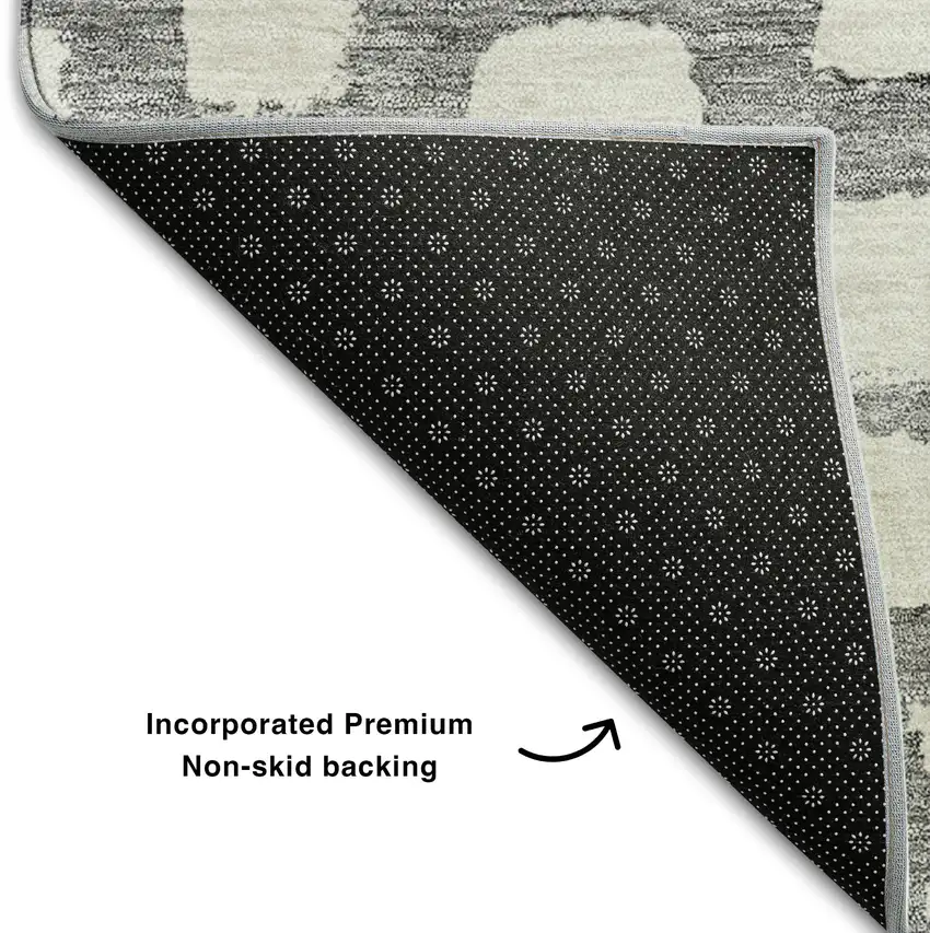 Gray And Ivory Cobblestone Washable Area Rug With UV Protection Photo 6