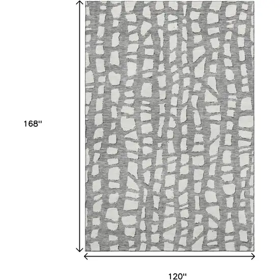 Gray And Ivory Cobblestone Washable Area Rug With UV Protection Photo 3