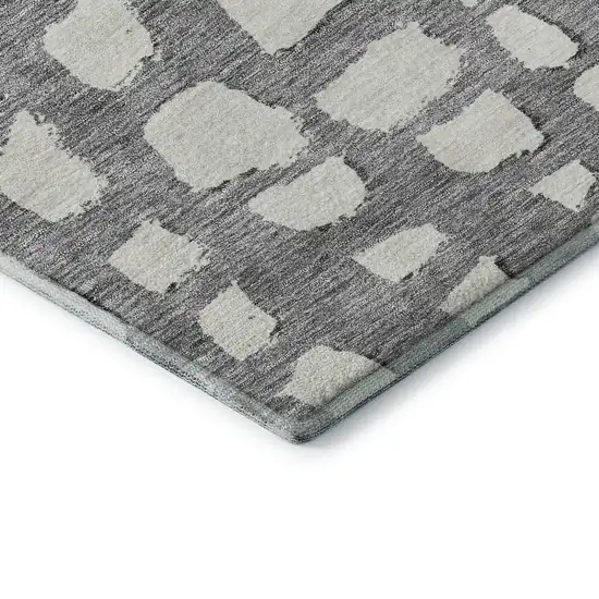 Gray And Ivory Cobblestone Washable Area Rug With UV Protection Photo 8
