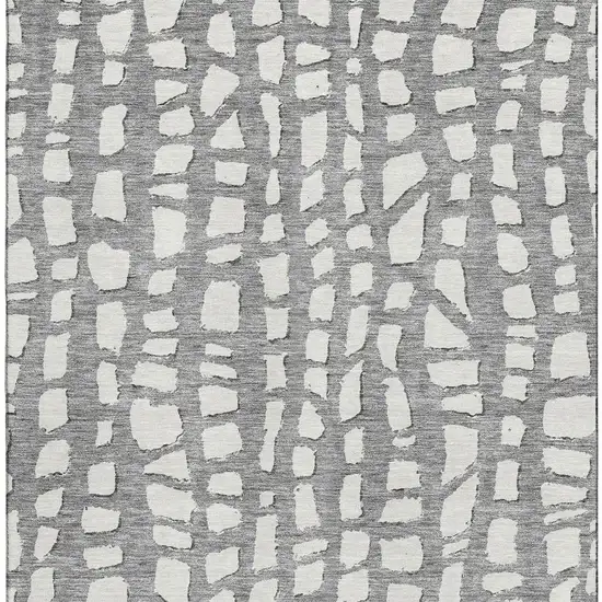 Gray And Ivory Cobblestone Washable Area Rug With UV Protection Photo 3