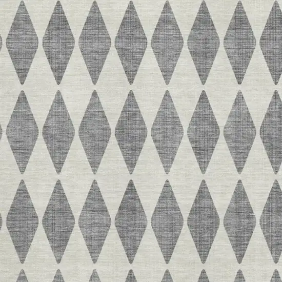 Gray And Ivory Diamond Washable Area Rug With UV Protection Photo 3