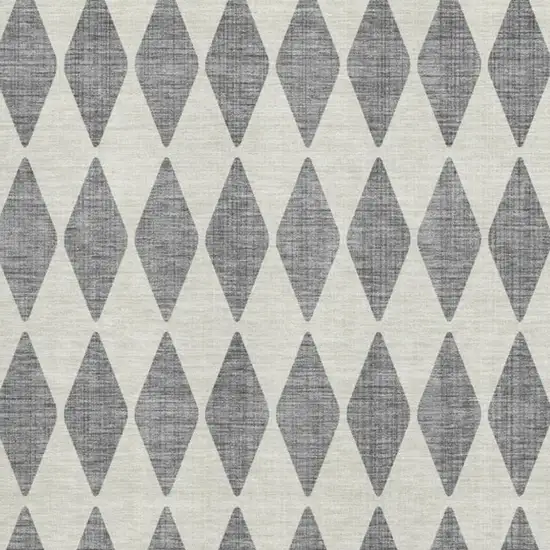 Gray And Ivory Diamond Washable Area Rug With UV Protection Photo 3