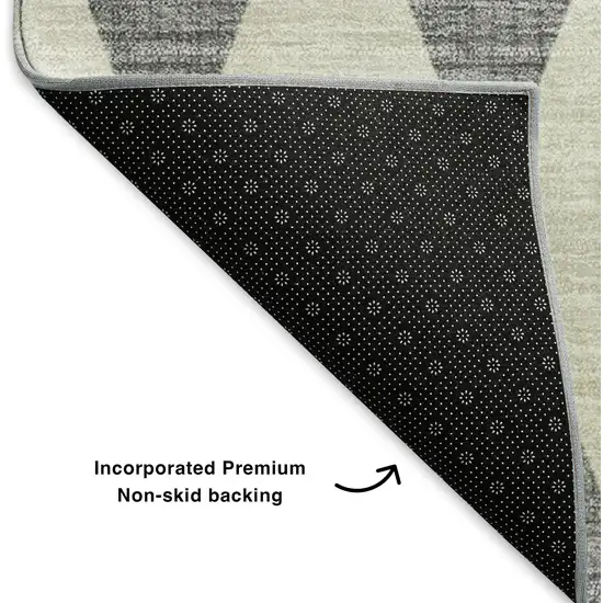 Gray And Ivory Diamond Washable Area Rug With UV Protection Photo 7