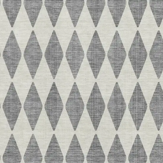 Gray And Ivory Diamond Washable Area Rug With UV Protection Photo 3