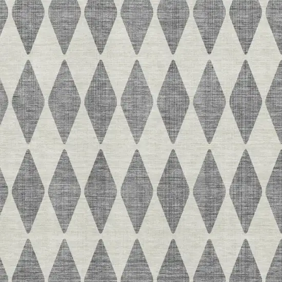 Gray And Ivory Diamond Washable Area Rug With UV Protection Photo 3