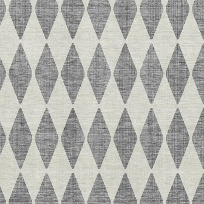 Gray And Ivory Diamond Washable Area Rug With UV Protection Photo 3