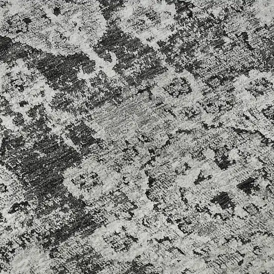 Gray And Ivory Floral Washable Area Rug With UV Protection Photo 9