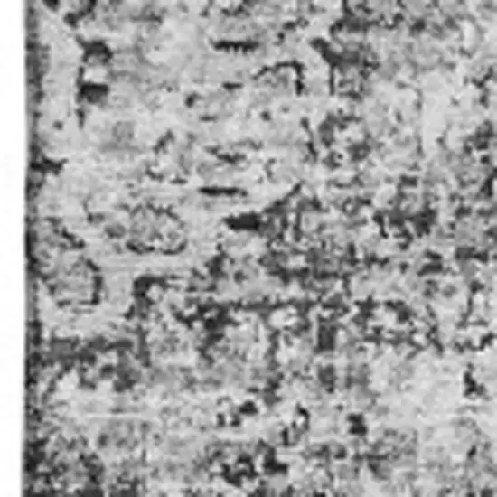 Gray And Ivory Floral Washable Area Rug With UV Protection Photo 3