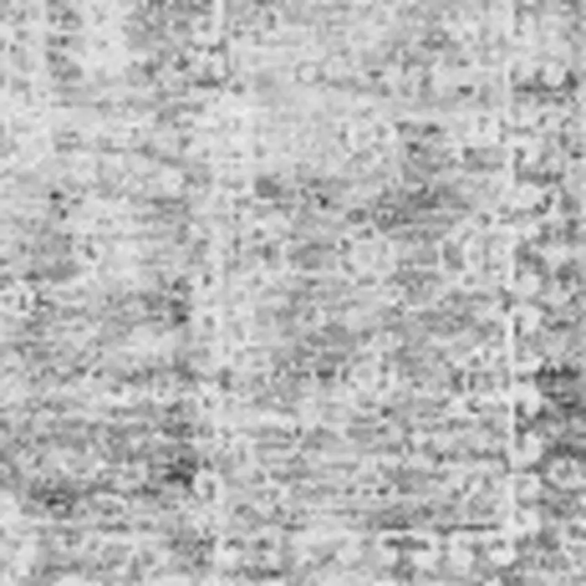 Gray And Ivory Floral Washable Area Rug With UV Protection Photo 2