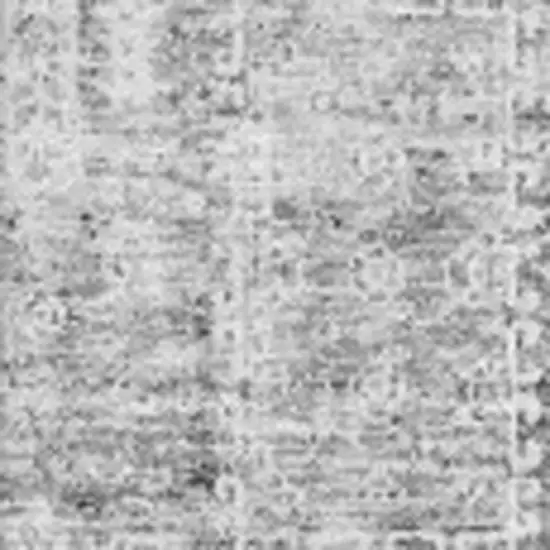 Gray And Ivory Floral Washable Area Rug With UV Protection Photo 2