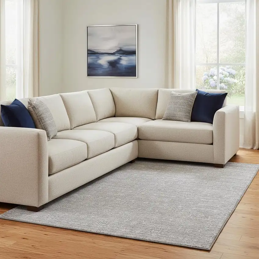 Gray And Ivory Floral Washable Area Rug With UV Protection Photo 2