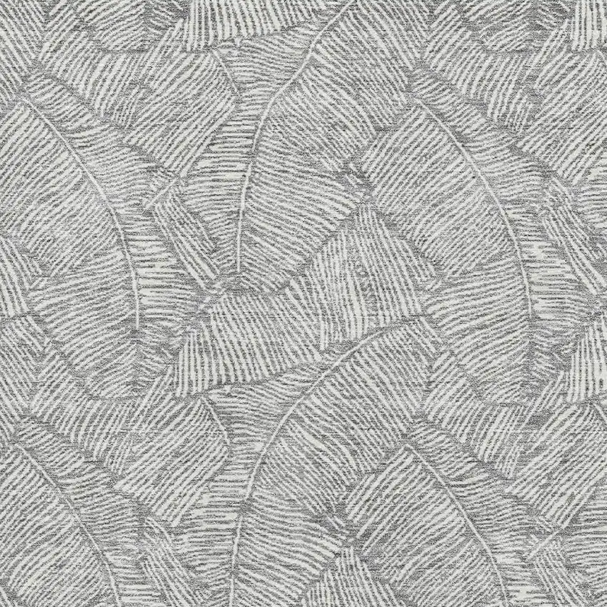 Gray And Ivory Floral Washable Area Rug With UV Protection Photo 3