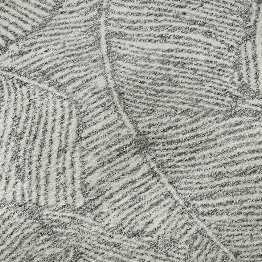 Gray And Ivory Floral Washable Area Rug With UV Protection Photo 9