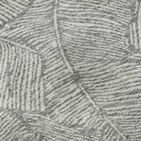 Gray And Ivory Floral Washable Area Rug With UV Protection Photo 9