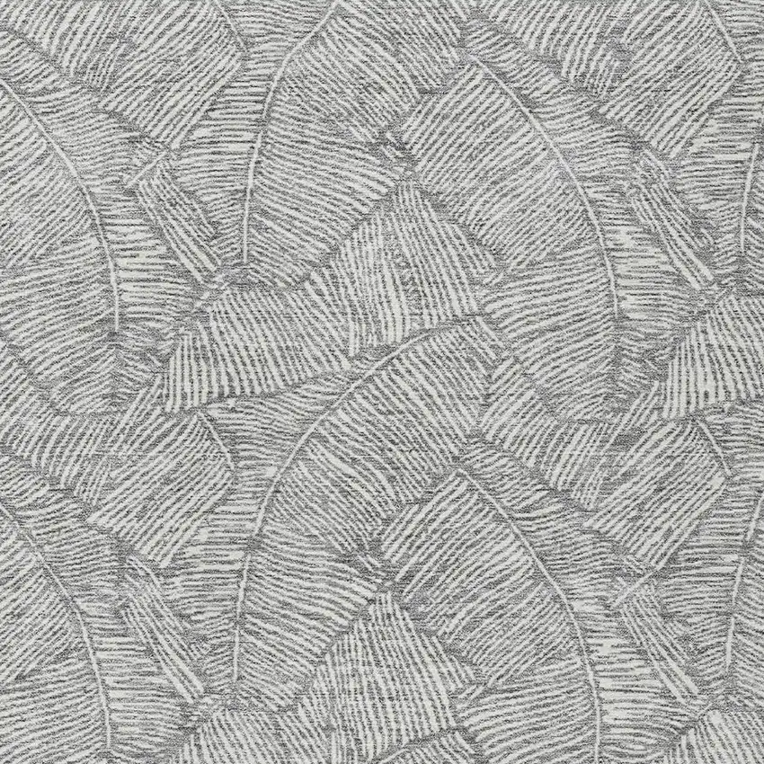 Gray And Ivory Floral Washable Indoor Outdoor Area Rug Photo 6