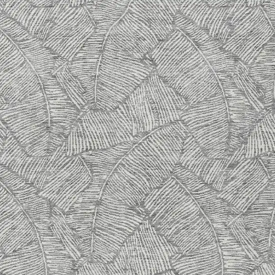 Gray And Ivory Floral Washable Indoor Outdoor Area Rug Photo 6