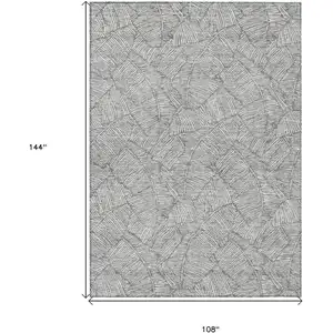 Photo of Gray And Ivory Floral Washable Indoor Outdoor Area Rug