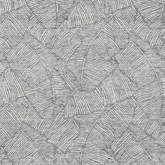 Gray And Ivory Floral Washable Indoor Outdoor Area Rug Photo 6