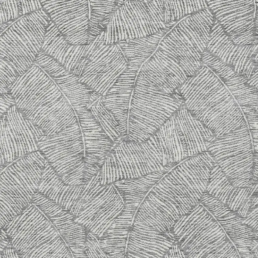 Gray And Ivory Floral Washable Indoor Outdoor Area Rug Photo 6