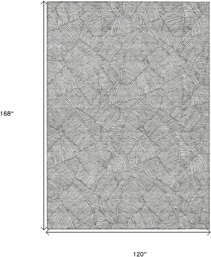 Gray And Ivory Floral Washable Indoor Outdoor Area Rug Photo 3