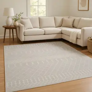 Photo of Gray And Ivory Geometric Area Rug