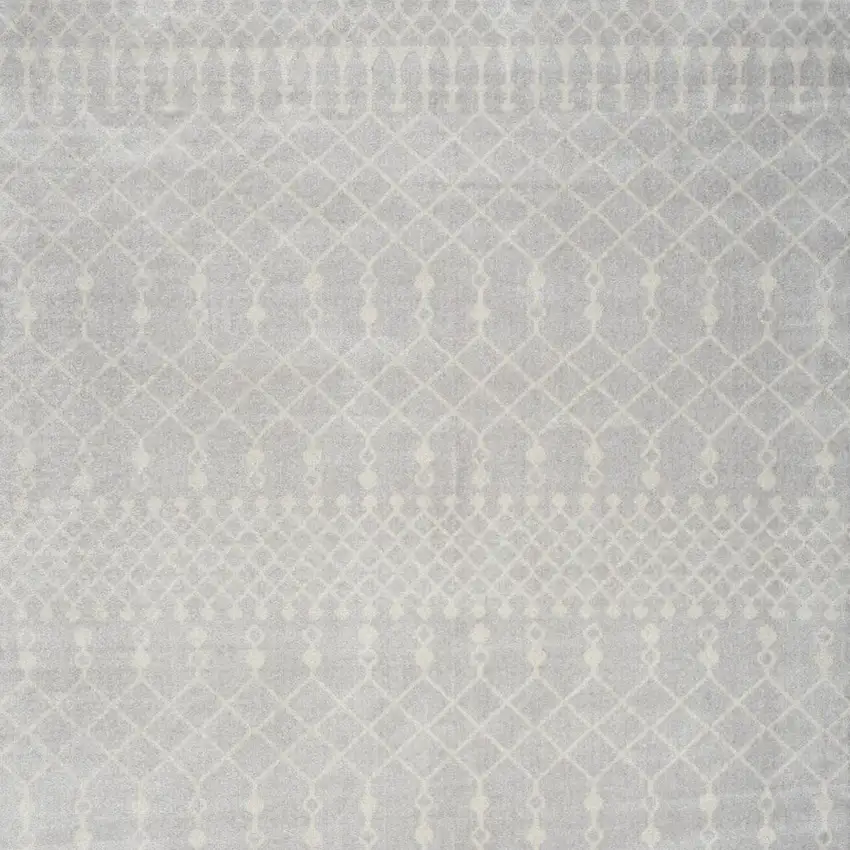 Gray And Ivory Geometric Area Rug Photo 4