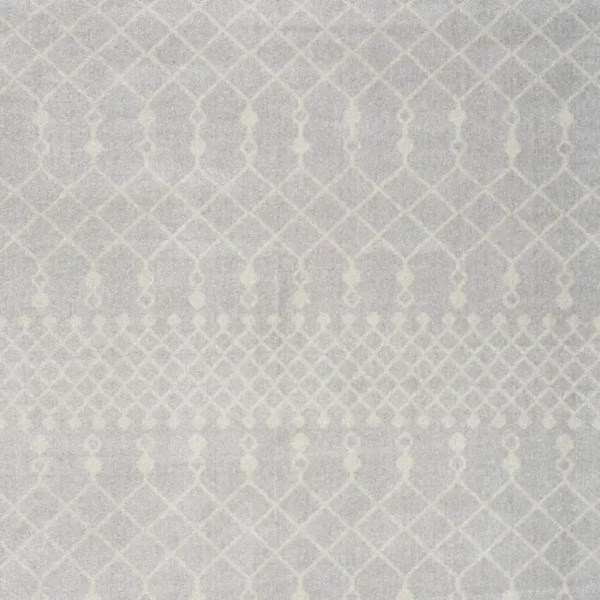 Gray And Ivory Geometric Area Rug Photo 3