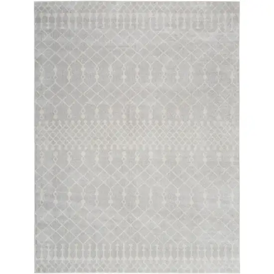 Gray And Ivory Geometric Area Rug Photo 7