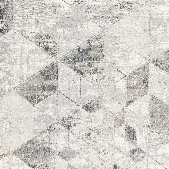 Gray and Ivory Abstract Power Loom Area Rug Photo 4