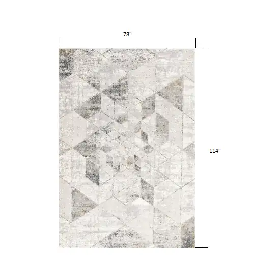 Gray And Ivory Geometric Area Rug Photo 3