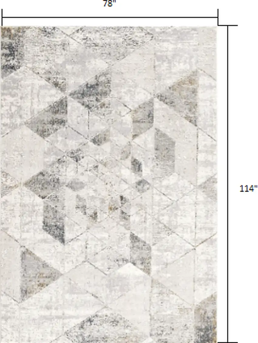 Gray And Ivory Geometric Area Rug Photo 3